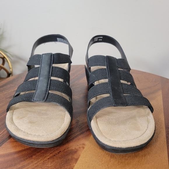St. John's Bay Black Stretchy Straps Slip On Sandals Size 8 - Picture 8 of 17
